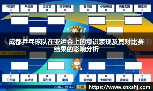 成都乒乓球队在亚运会上的意识表现及其对比赛结果的影响分析